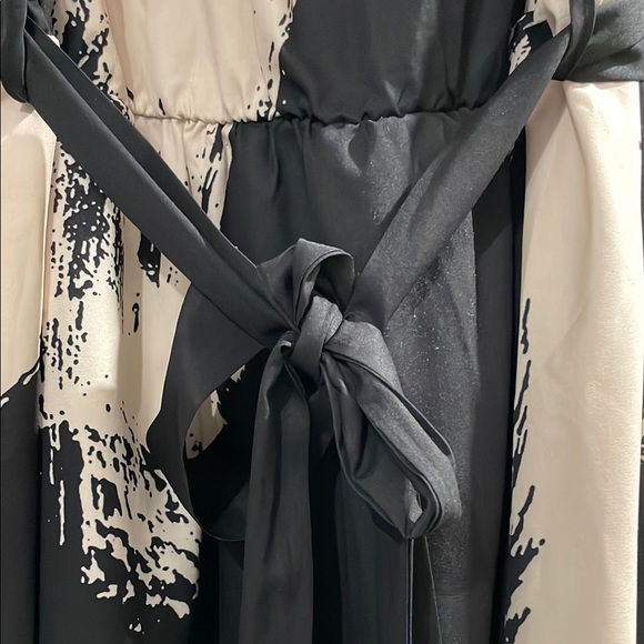 BloomChic Black and Cream Midi Dress - Picture 2 of 6